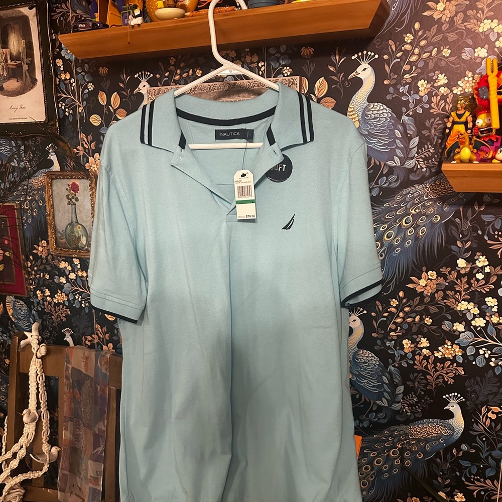 Nautica Men's Sky Blue Polo Shirt